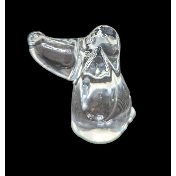 Vintage grynnen barret Basset Hound Glass Clear Figurine Paperweight 4 inch - Picture 2 of 7
